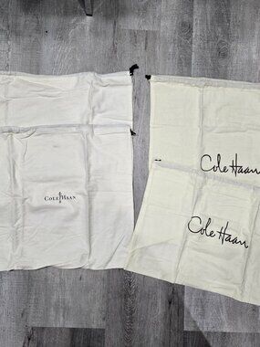 NEW Authentic Cole Haan Set of 4 Cream Drawstring Dust Bags